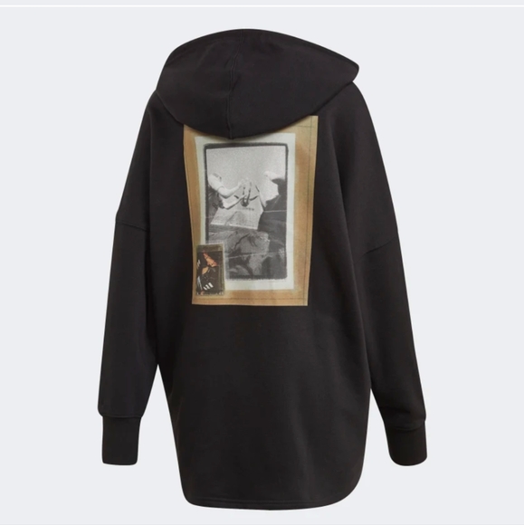 SOLD OUT Adidas Trefoil Black Graphic Hoodie - Sz L - EUC - Picture 5 of 11